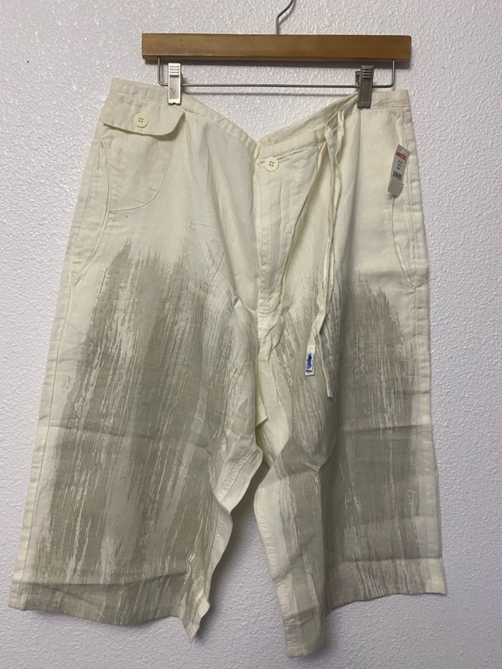 Mecca Premium 100% Linen Embellished Shorts Sz 36